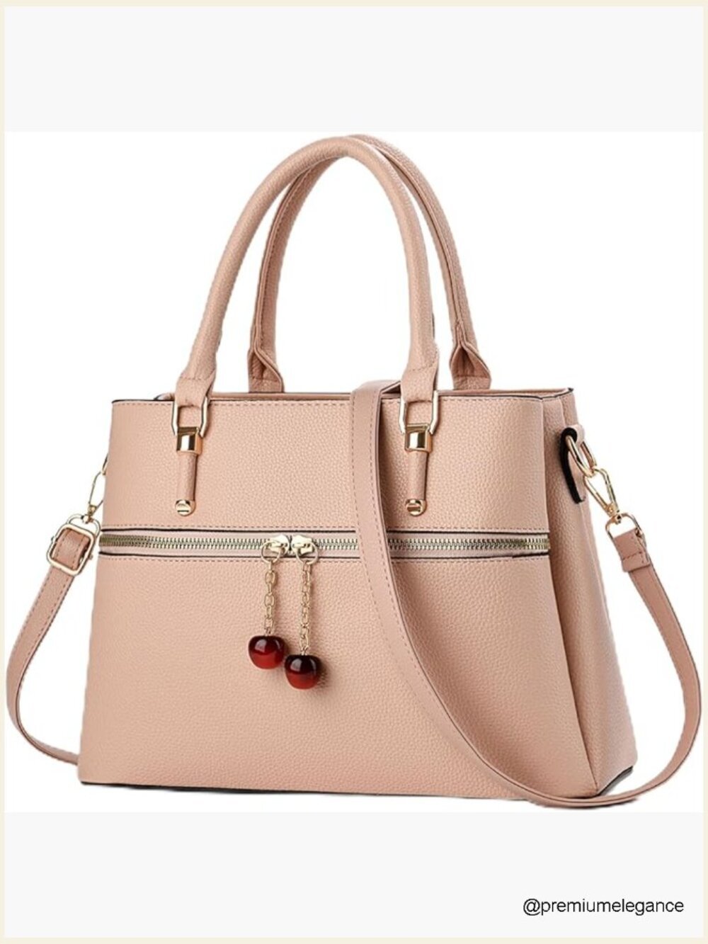 Dual-tone Tote with 3 Zip Compartments, Faux Leather Satchel, Shoulder Bag,